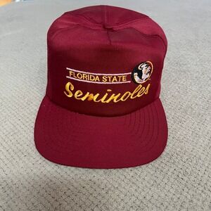 Vintage 1990s Florida State Seminoles FSU Annco Snapback Hat Maroon OSFA
